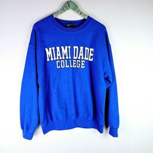 Vintage MV Sport Miami Dade College Sweatshirt, Blue White, Sz L